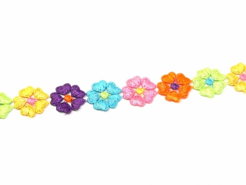 Floral Guipure Lace Trim Multicoloured