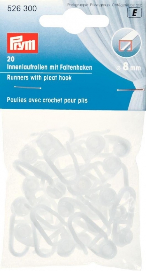 Prym Curtain Hooks Runners White