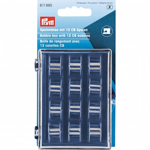 Prym Bobbin Box & Metal Bobbins