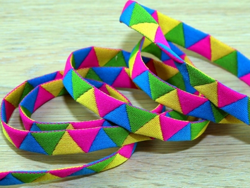 Triangle Braid Trim Multicoloured