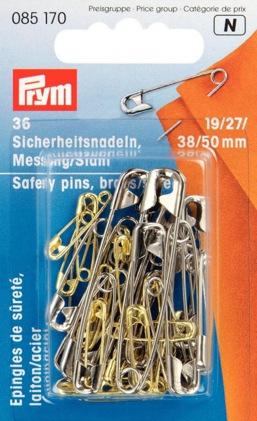 Prym Safety Pins Gold & Silver