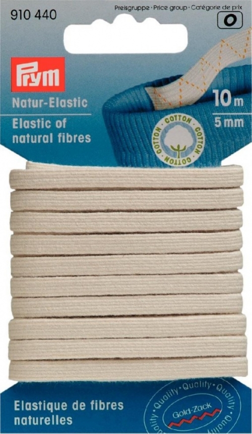 Prym Natural Fibre Elastic Natural White