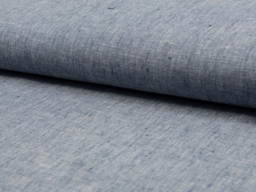 Deadstock Georgio Tweed 100% Linen Fabric Navy Blue