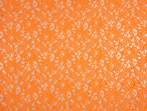 Deadstock Stretch Lace Fabric Dusty Orange