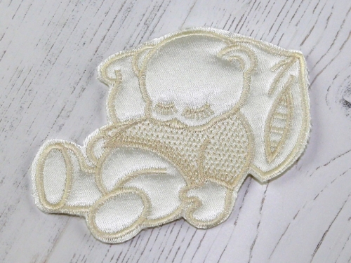 Sleeping Teddy Patch Motif Cream
