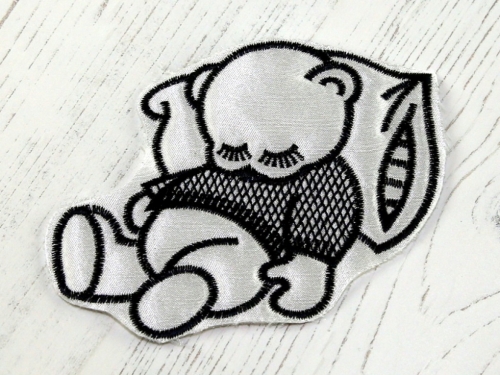 Sleeping Teddy Patch Motif Navy Blue