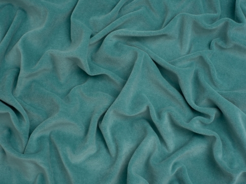 Minerva Core Range Cotton Velour Stretch Knit Fabric Sea Green