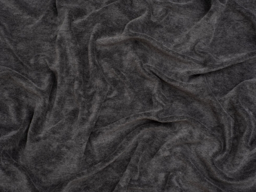 Minerva Core Range Cotton Velour Stretch Knit Fabric Charcoal