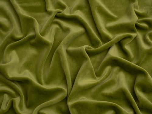 Minerva Core Range Cotton Velour Stretch Knit Fabric Lime Green