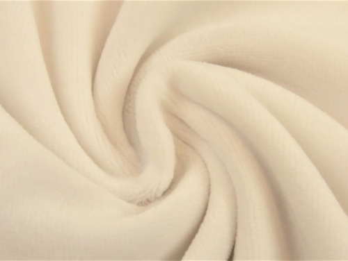Minerva Core Range Cotton Velour Stretch Knit Fabric Dark Ivory