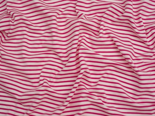 Minerva Core Range Stripe Cotton Jersey Stretch Knit Fabric Fuchsia