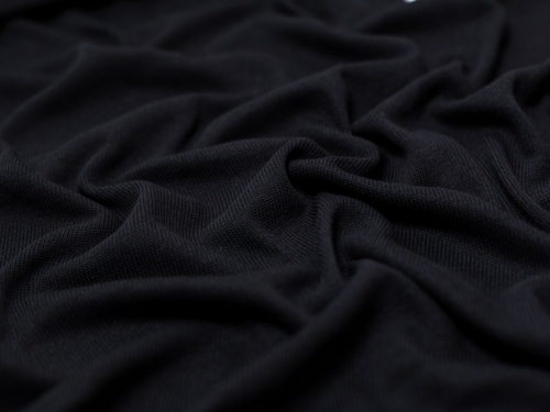 Minerva Core Range 100% Cotton Sweater Knit Stretch Fabric Black