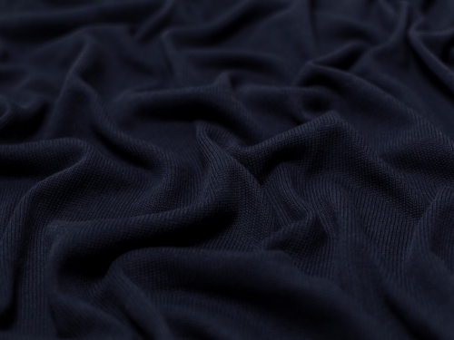 Minerva Core Range 100% Cotton Sweater Knit Stretch Fabric Navy Blue