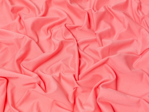 Minerva Core Range Cotton Lycra Jersey Stretch Knit Fabric Coral