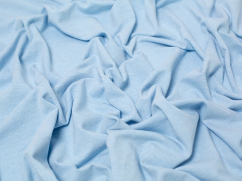 Minerva Core Range Melange Cotton Jersey Stretch Knit Fabric Sky Blue