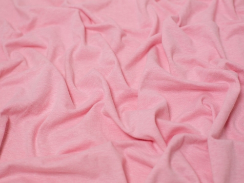 Minerva Core Range Melange Cotton Jersey Stretch Knit Fabric Soft Pink