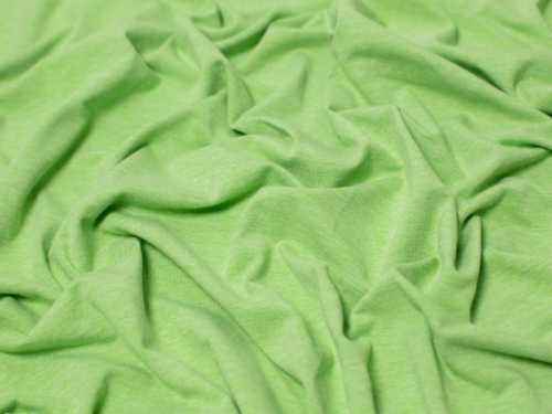 Minerva Core Range Melange Cotton Jersey Stretch Knit Fabric Soft Lime