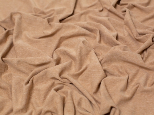 Minerva Core Range Melange Cotton Jersey Stretch Knit Fabric Ecru