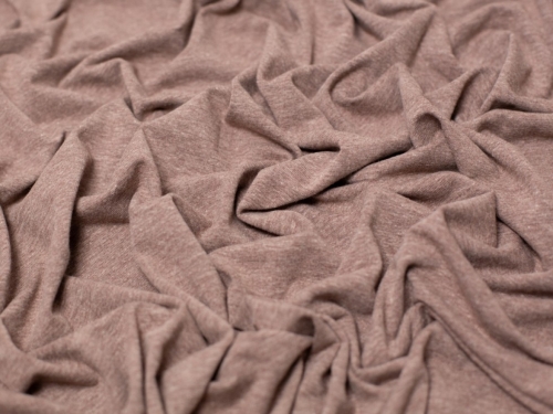 Minerva Core Range Melange Cotton Jersey Stretch Knit Fabric Biscuit