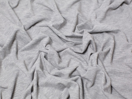 Minerva Core Range Melange Cotton Jersey Stretch Knit Fabric Cloud Grey