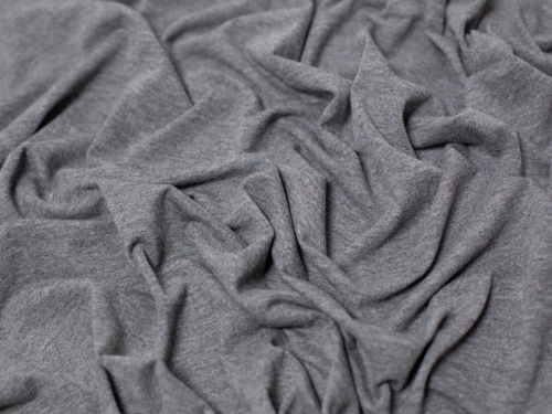 Minerva Core Range Melange Cotton Jersey Stretch Knit Fabric Dove Grey