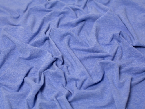 Minerva Core Range Melange Cotton Jersey Stretch Knit Fabric Heather Blue