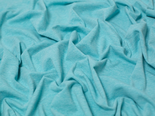 Minerva Core Range Melange Cotton Jersey Stretch Knit Fabric Robins Egg