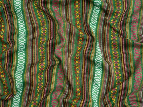 Minerva Core Range Mexico Woven Stripe Jacquard Canvas Fabric Emerald Green