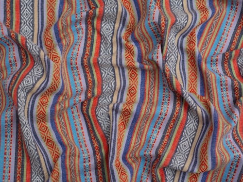 Minerva Core Range Mexico Woven Stripe Jacquard Canvas Fabric Azure