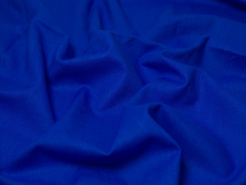 Minerva Core Range Mill Washed 100% Linen Fabric Cobalt Blue