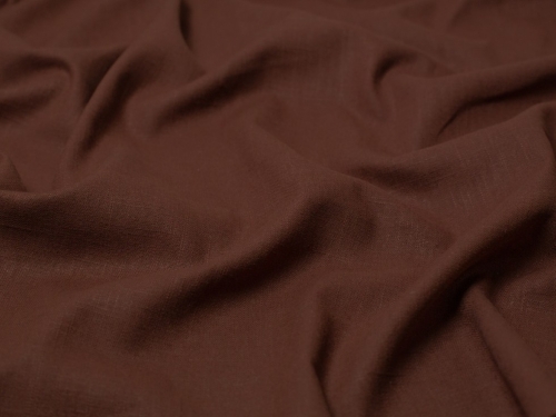 Minerva Core Range Mill Washed 100% Linen Fabric Brown