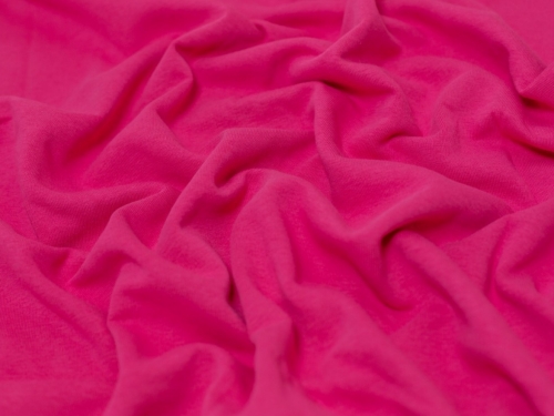 Minerva Core Range Polycotton Fleece Back Sweatshirt Stretch Knit Fabric Fuchsia