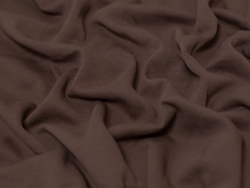 Minerva Core Range Polycotton Fleece Back Sweatshirt Stretch Knit Fabric Brown