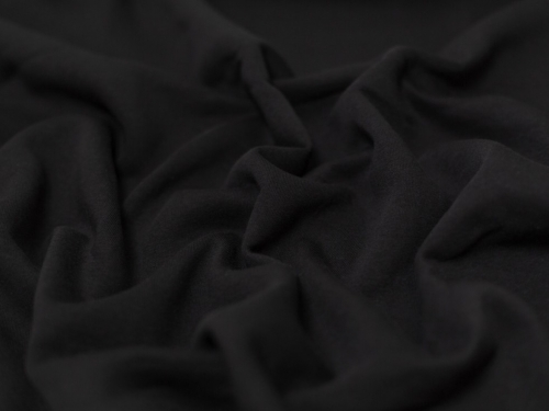 Minerva Core Range Polycotton Fleece Back Sweatshirt Stretch Knit Fabric Black