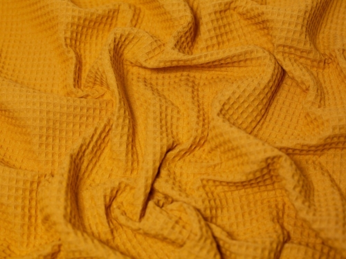 Minerva Core Range Medium Cotton Waffle Fabric Deep Gold