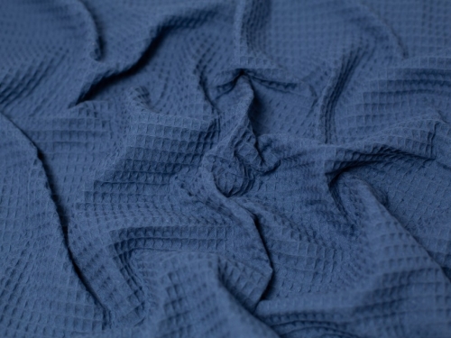 Minerva Core Range Medium Cotton Waffle Fabric Airforce Blue