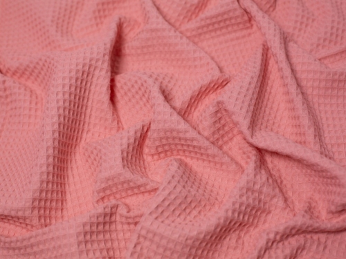Minerva Core Range Medium Cotton Waffle Fabric Coral