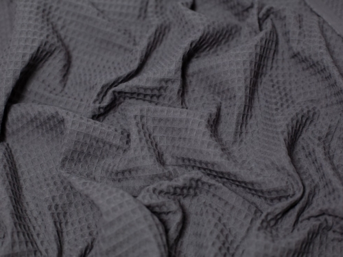 Minerva Core Range Medium Cotton Waffle Fabric Dark Grey