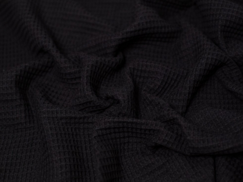 Minerva Core Range Medium Cotton Waffle Fabric Black