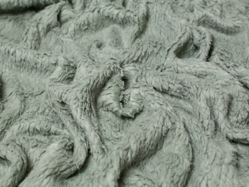 Minerva Core Range Cotton Sherpa Fleece Fur Fabric Dusky Green