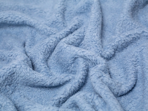 Minerva Core Range Cotton Sherpa Fleece Fur Fabric Soft Blue