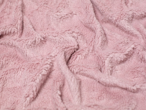 Minerva Core Range Cotton Sherpa Fleece Fur Fabric Soft Dusky Pink
