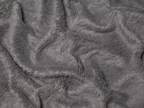Minerva Core Range Cotton Sherpa Fleece Fur Fabric Dark Grey