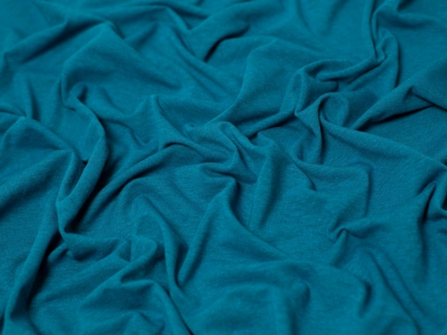 Minerva Core Range Melange Cotton Jersey Stretch Knit Fabric Dark Jade