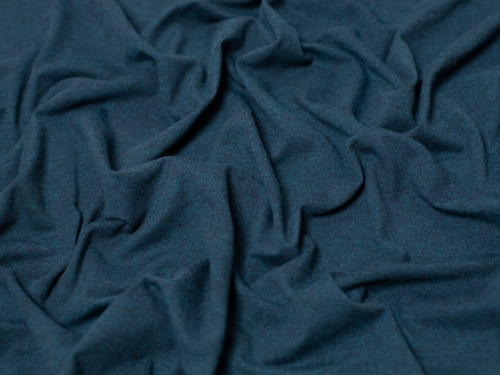 Minerva Core Range Melange Cotton Jersey Stretch Knit Fabric Dark Forest Green