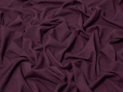 Minerva Core Range Melange Cotton Jersey Stretch Knit Fabric Dark Damson