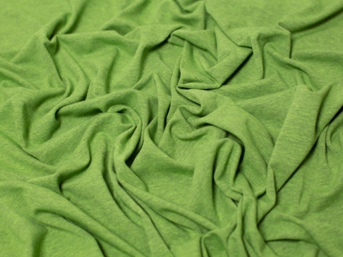 Minerva Core Range Melange Cotton Jersey Stretch Knit Fabric Dark Moss Green