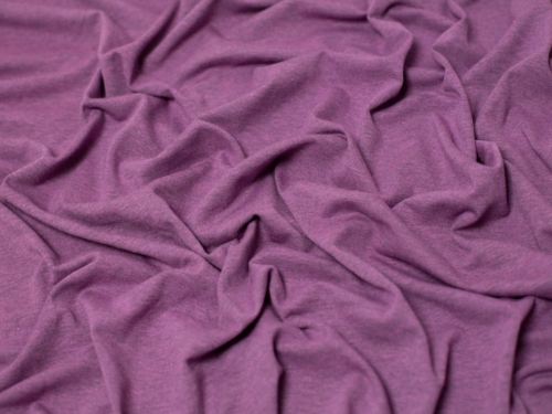 Minerva Core Range Melange Cotton Jersey Stretch Knit Fabric Dark Plum