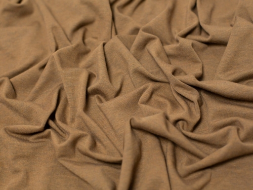 Minerva Core Range Melange Cotton Jersey Stretch Knit Fabric Dark Ginger