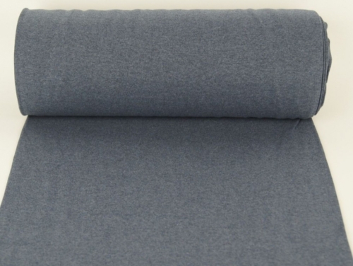 Minerva Core Range Melange Tubular Ribbing Stretch Knit Fabric Dark Blue Grey